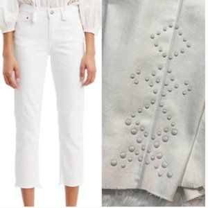 NWT! LEVIS Boyfriend White Studded Jeans | Size 29|8